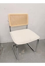 Cane. Chrome, and Boucle Chair
