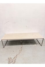 Travertine and Chrome Coffee Table
