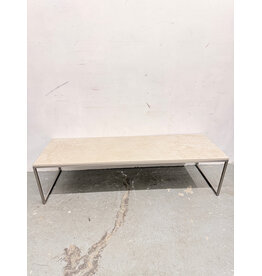 Travertine and Chrome Coffee Table
