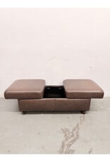 Brown Leather Double Ottoman