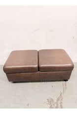 Brown Leather Double Ottoman