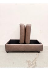 Brown Leather Double Ottoman