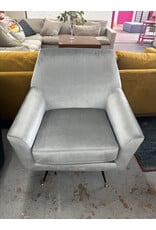 Silver Velvet Modern Accent Chair