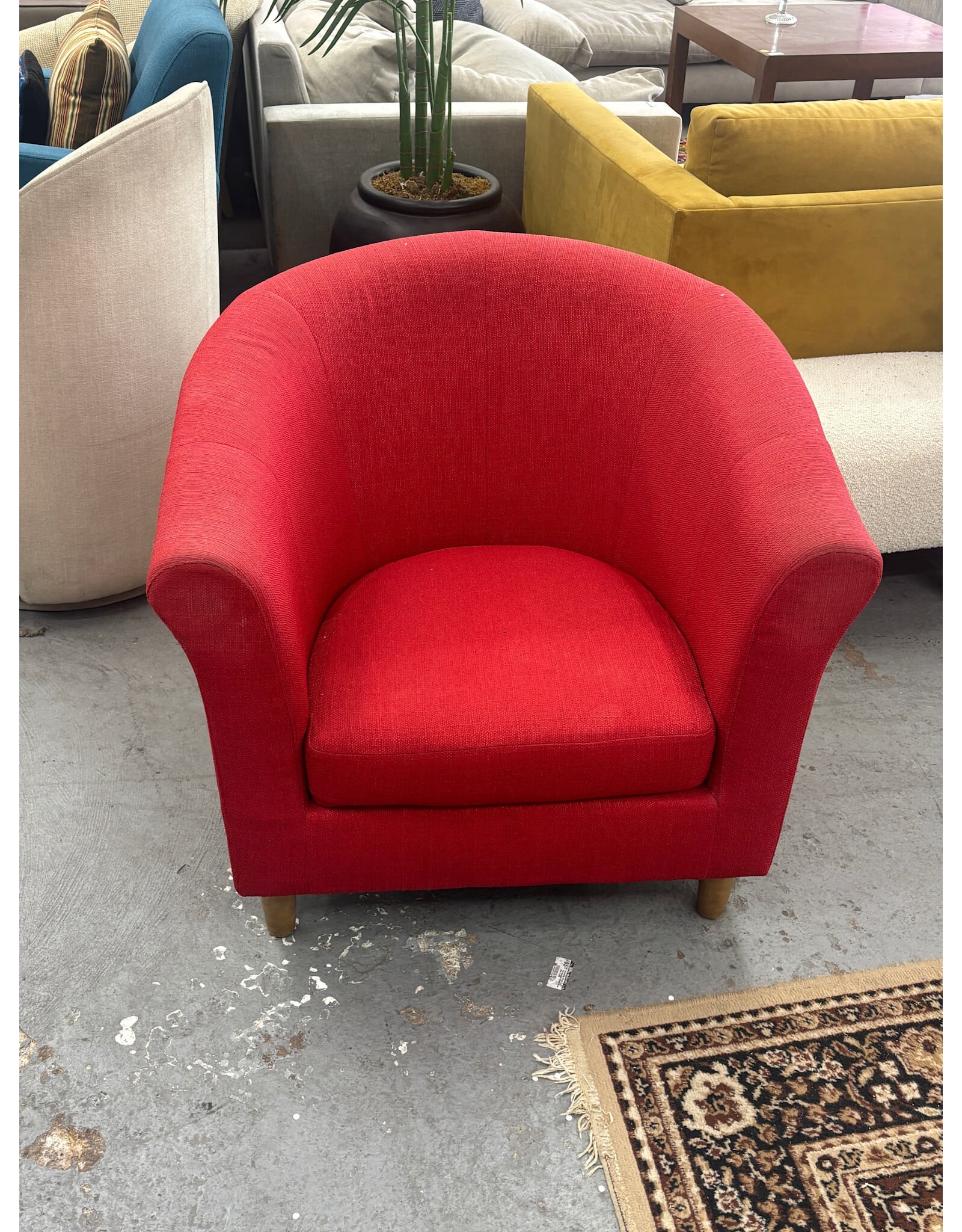 Red Tub Accent Chair