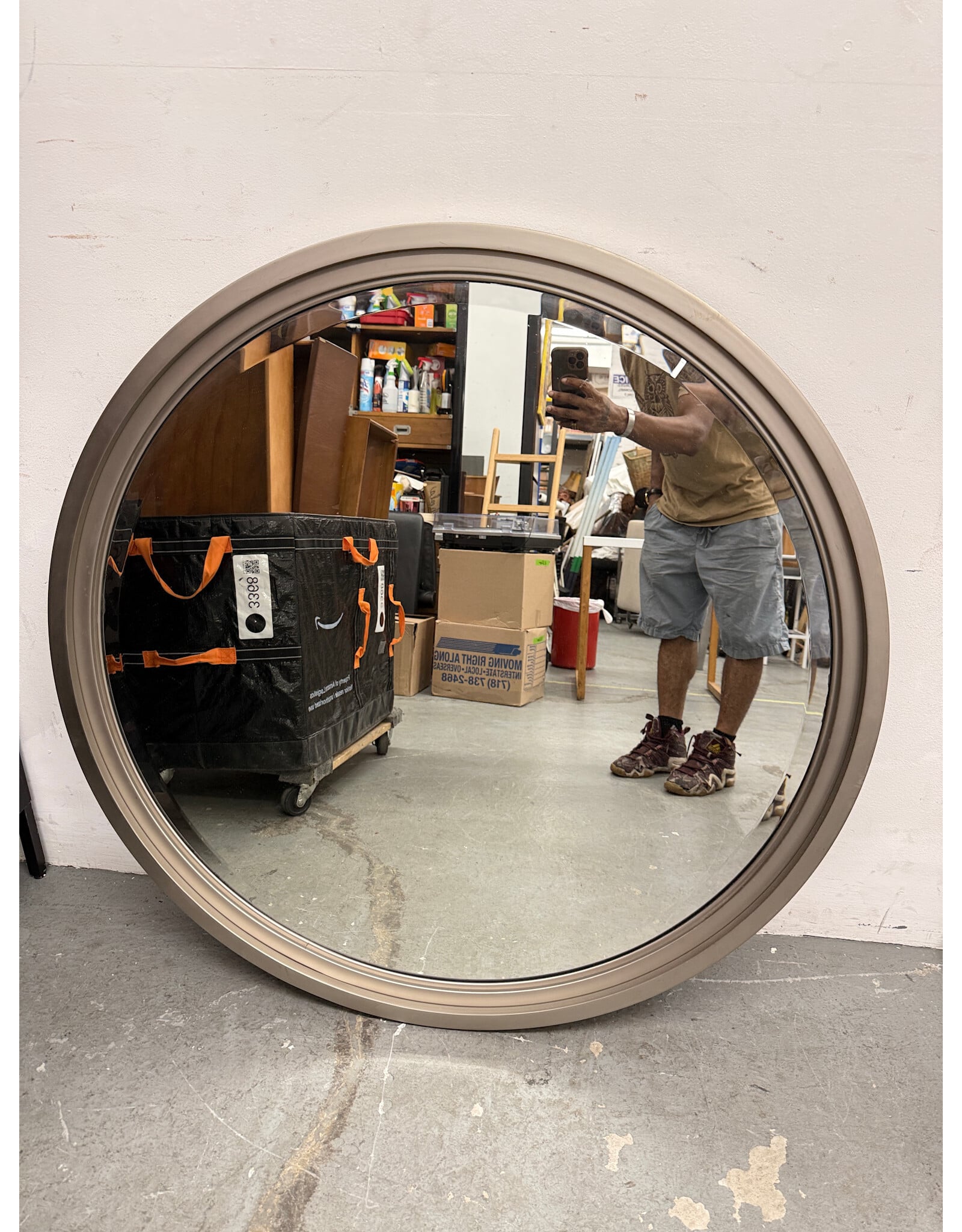 Silver Round Mirror
