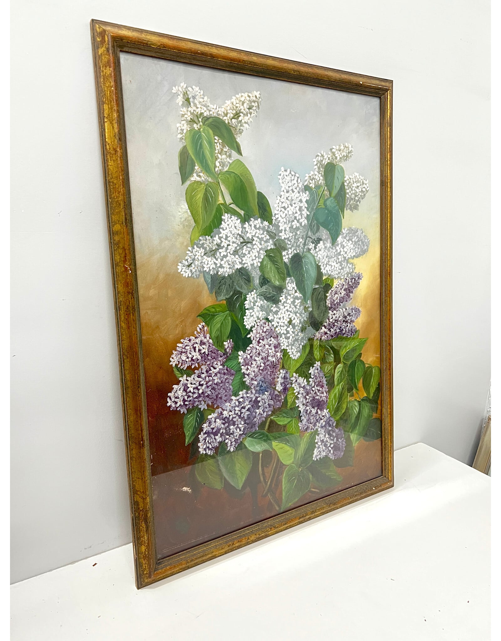 Lady Harris, framed oil painting, sgnd Lady Harris (your great grandmother)