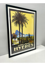 Framed La Cote Des Maures Hyeres Vintage Style Travel Poster