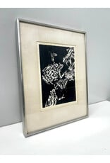 Froggies, framed linocut print, sgnd Reddink '71