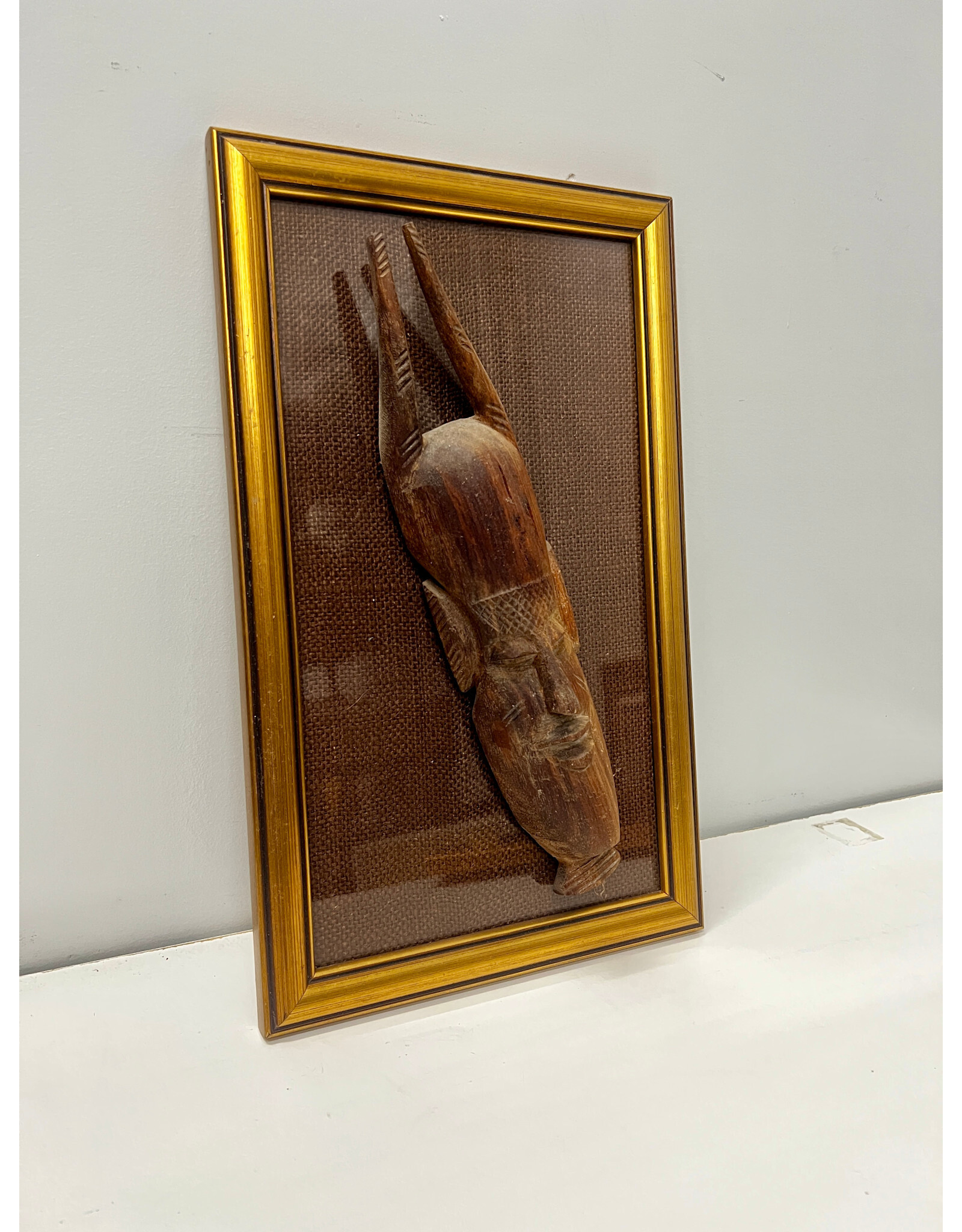 Mask Four, framed mounted vintage African mask