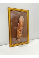 Mask Two, framed mounted vintage African mask