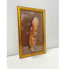 Mask Two, framed mounted vintage African mask
