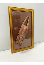 Mask Three, framed mounted vintage African mask