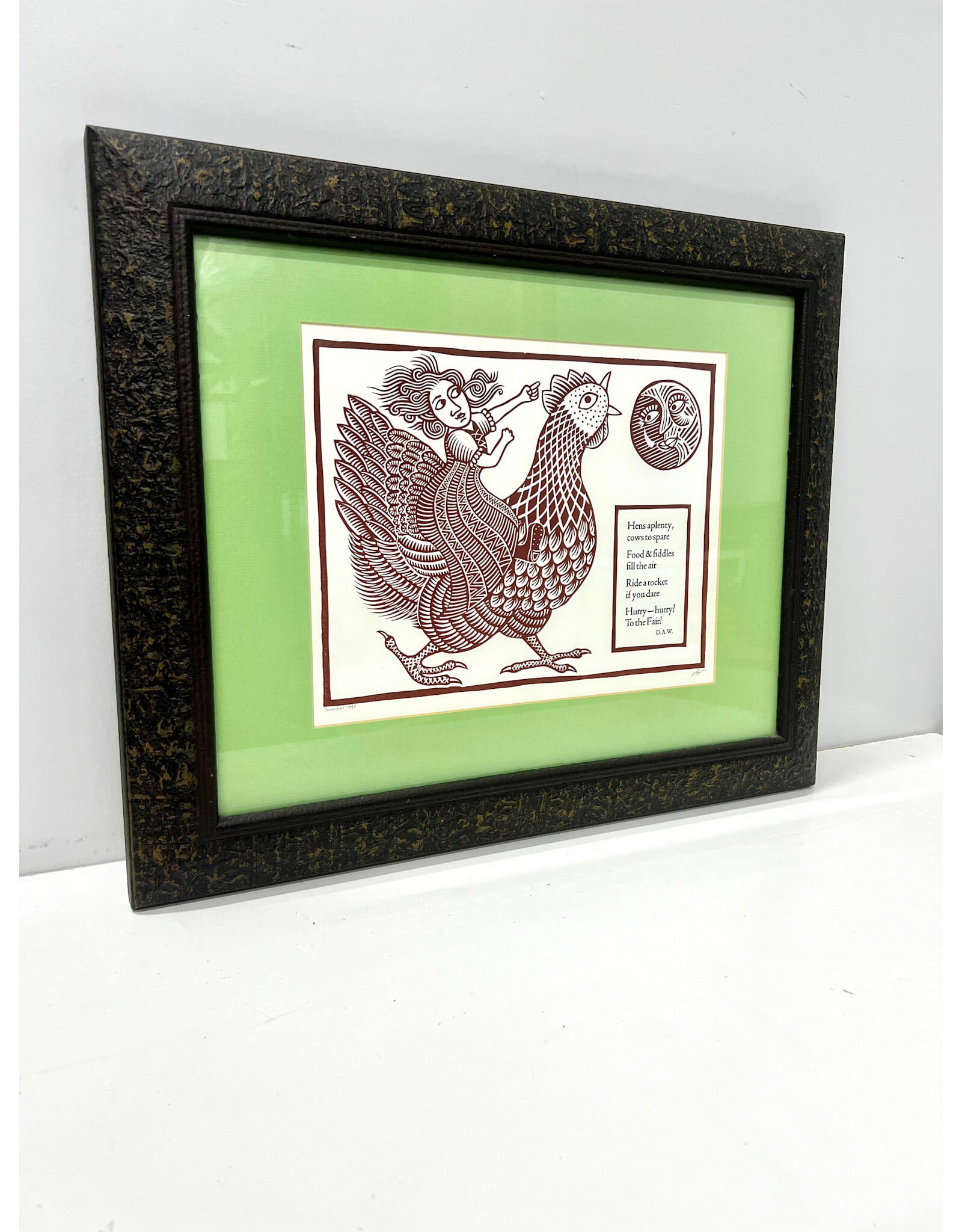 Hurry Hurry to the Fair, framed print, sgnd l.l., Summer 1997