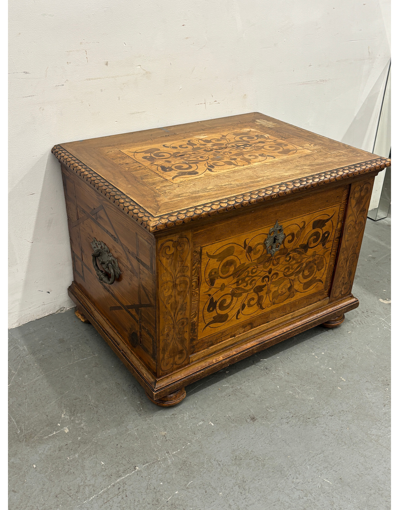 Antique Carved Wood Chest