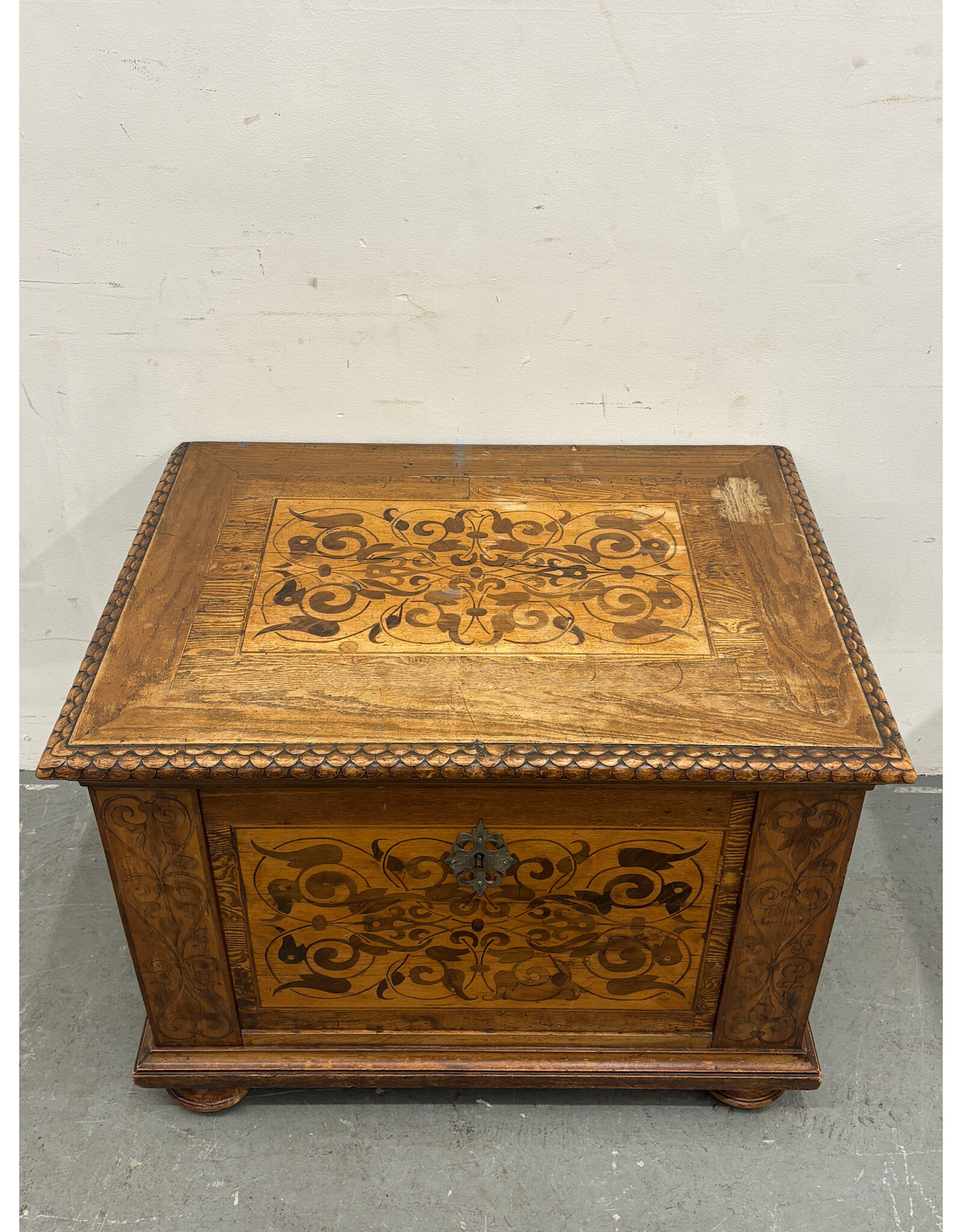 Antique Carved Wood Chest