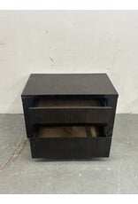 Dark Brown High Gloss Nightstand with Chrome Feet