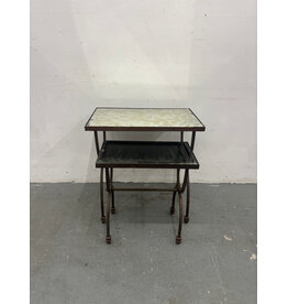 Vintage Mirrored Nesting Side Tables