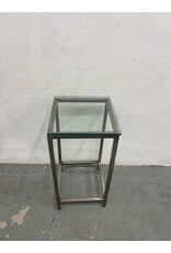 Chrome and Glass Plant Stand