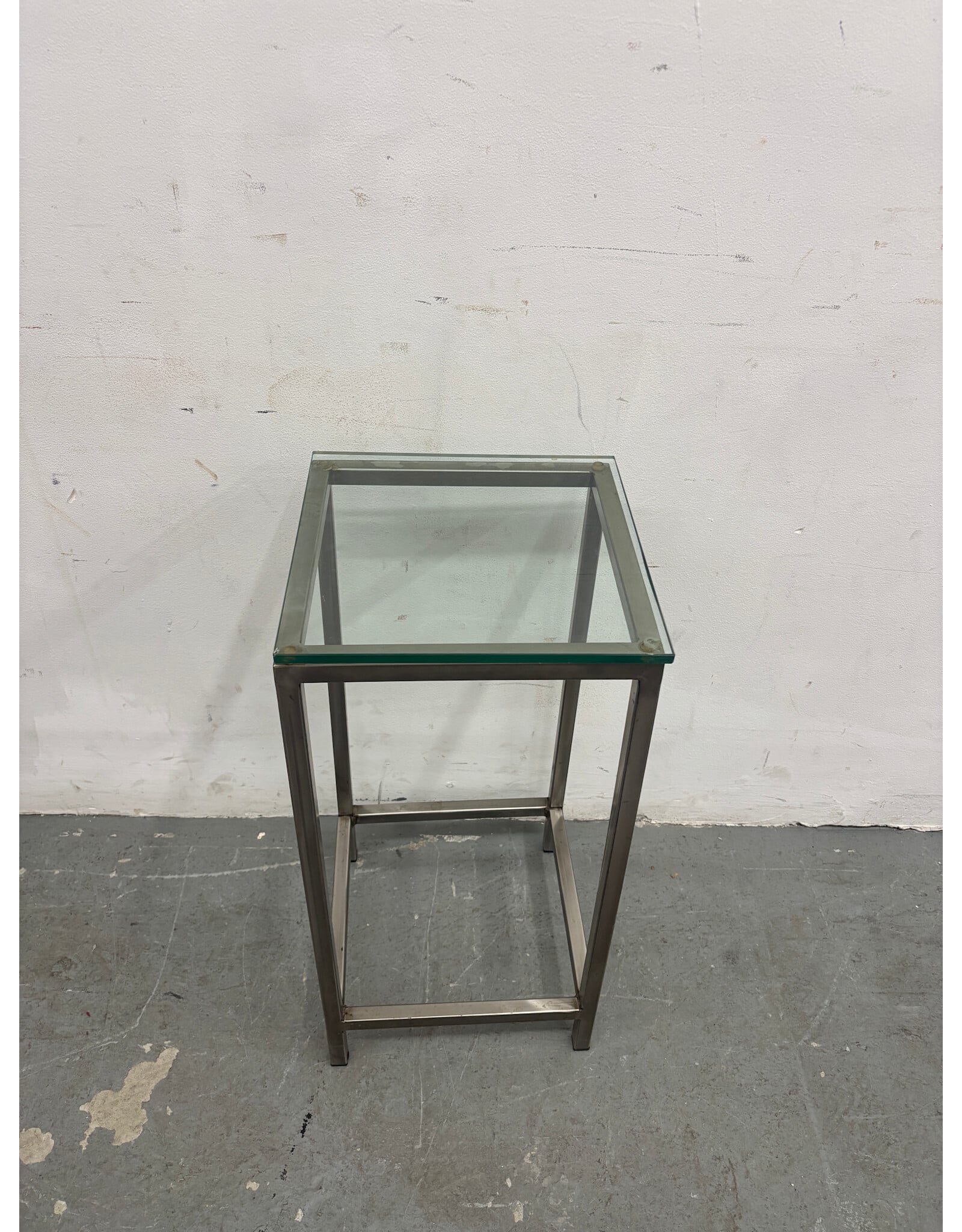 Chrome and Glass Plant Stand