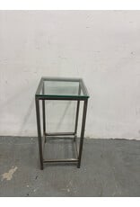 Chrome and Glass Plant Stand