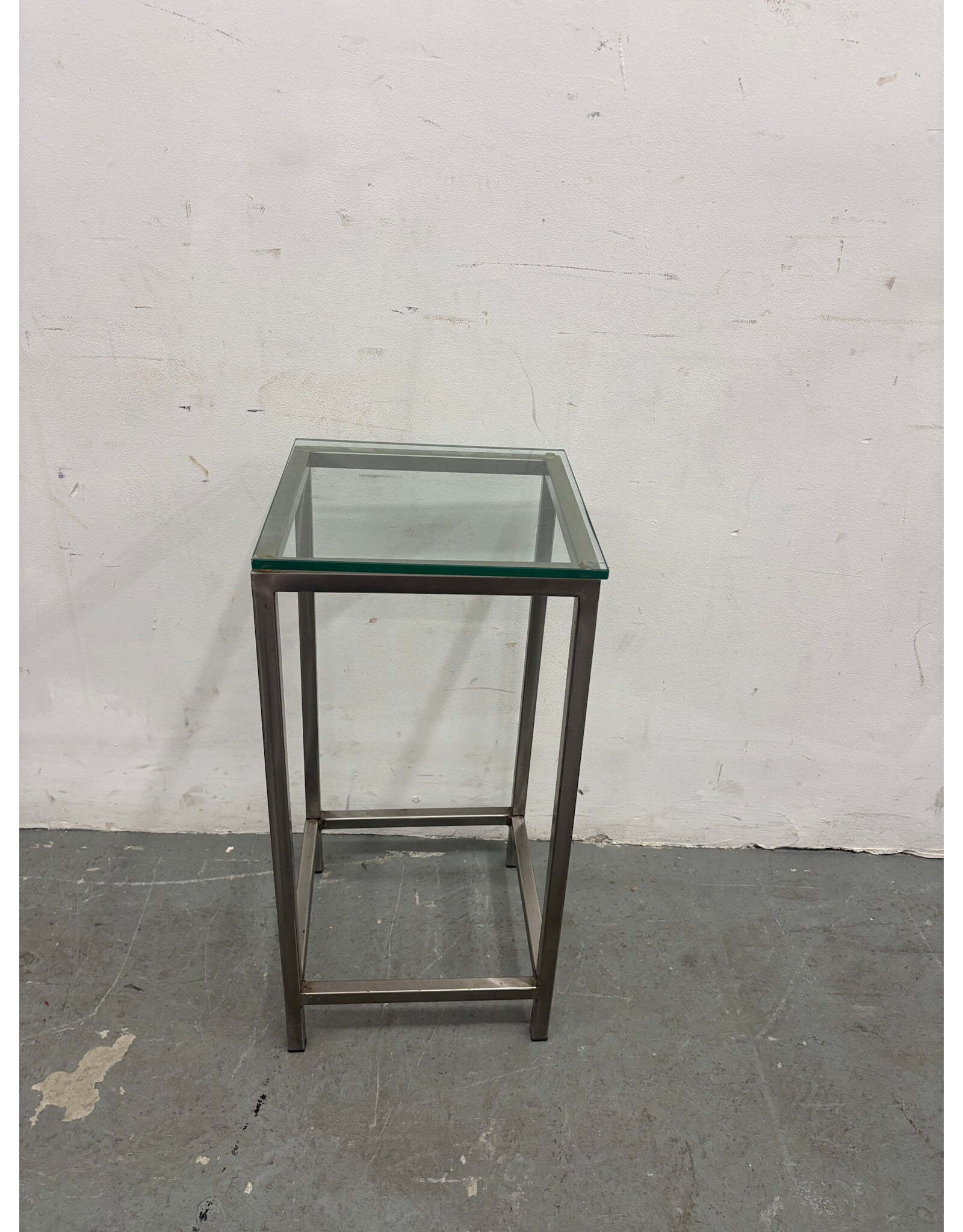Chrome and Glass Plant Stand