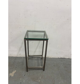Chrome and Glass Plant Stand