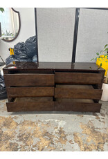 Dark Brown High Gloss Dresser with Chrome Feet