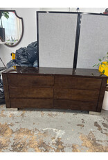 Dark Brown High Gloss Dresser with Chrome Feet