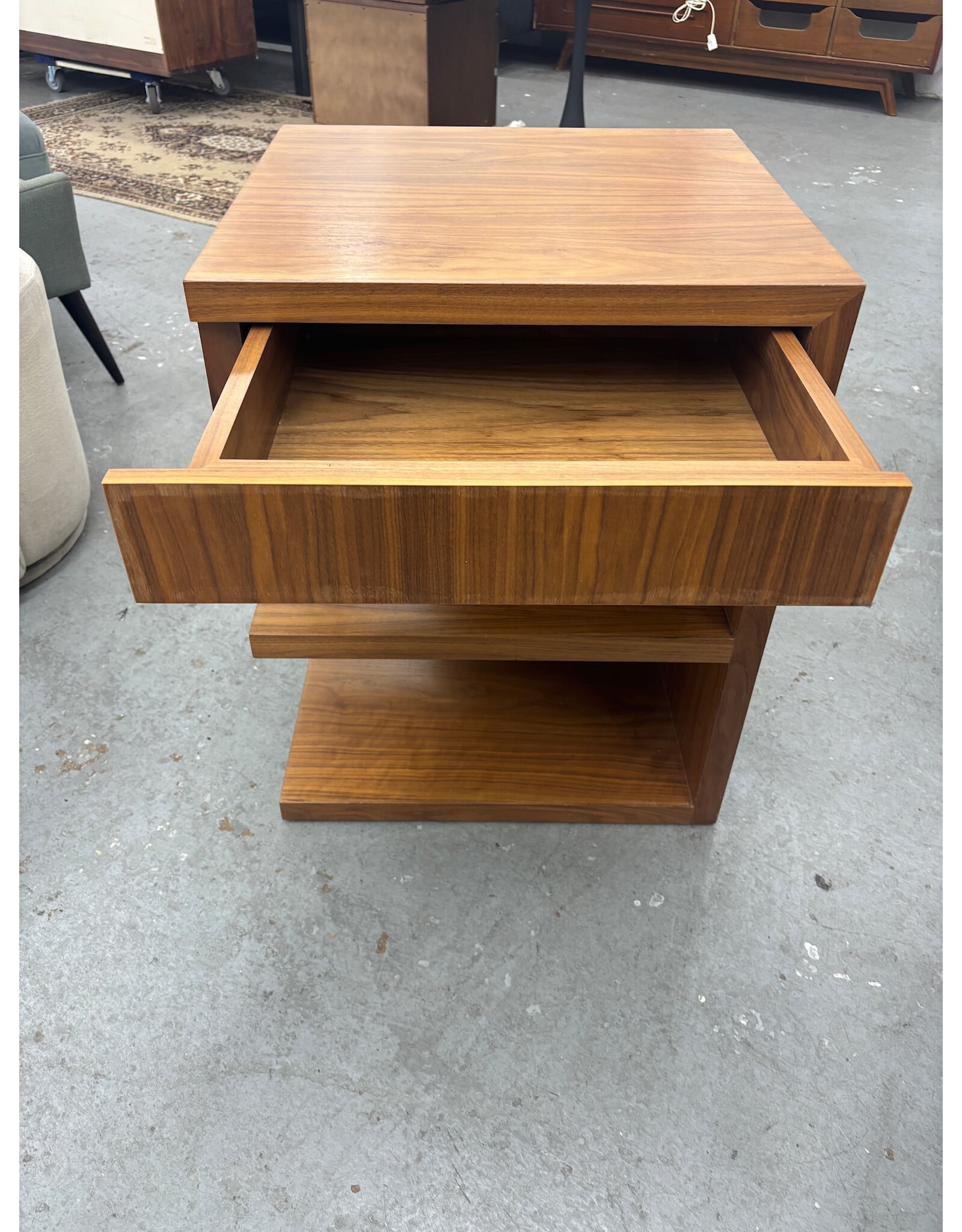 Walnut Asymmetrical Nightstands