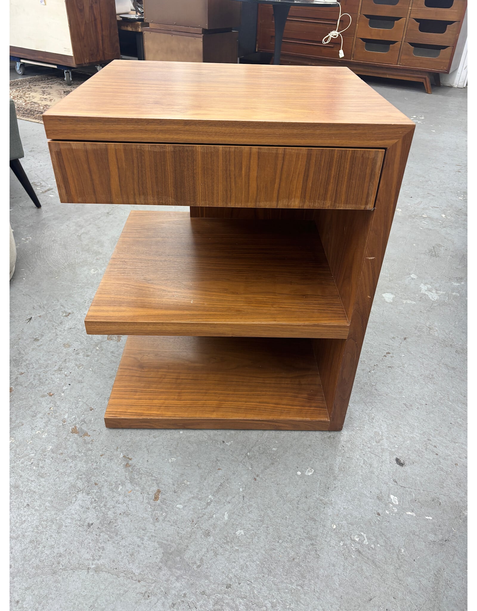Walnut Asymmetrical Nightstands