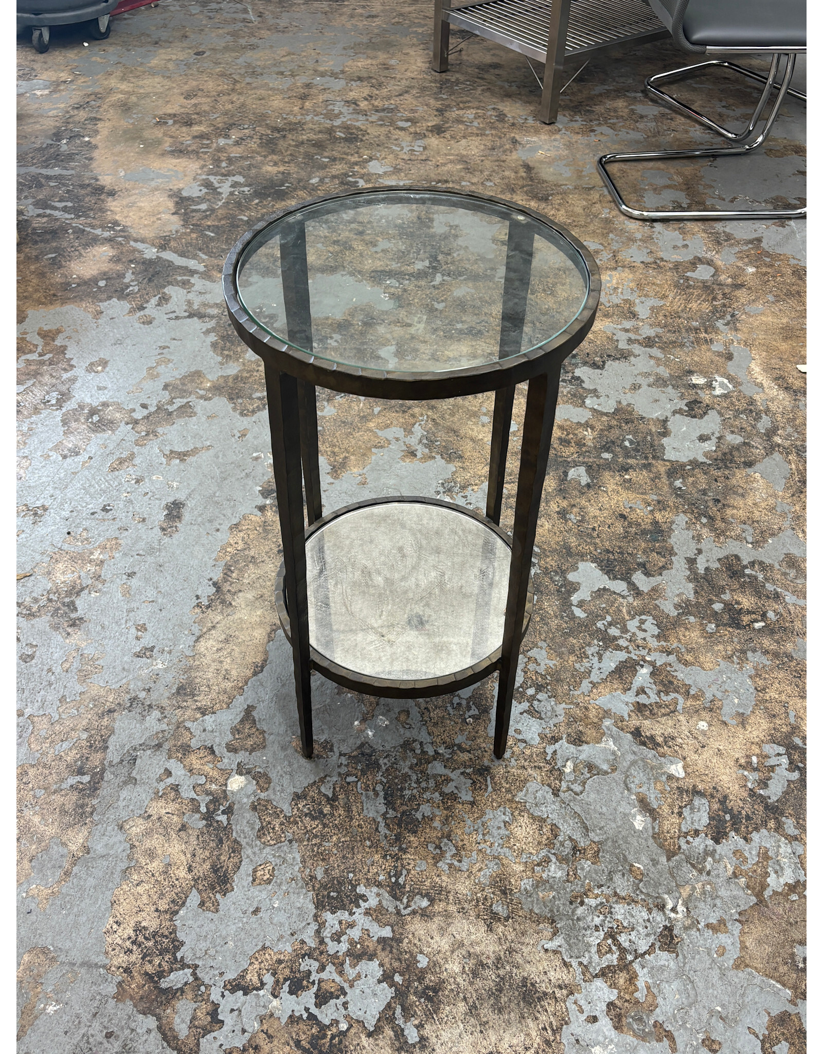 Glass Two Tiered Side Table