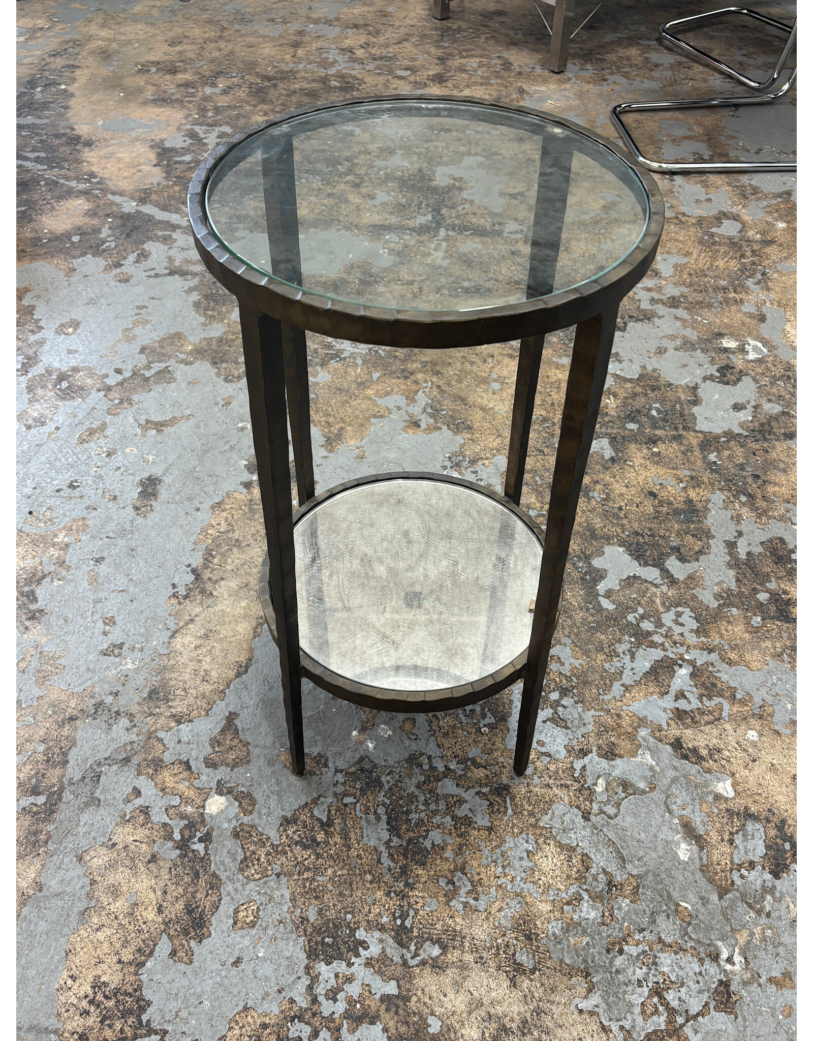 Glass Two Tiered Side Table