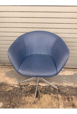 Blue Upholstered Swivel Chair