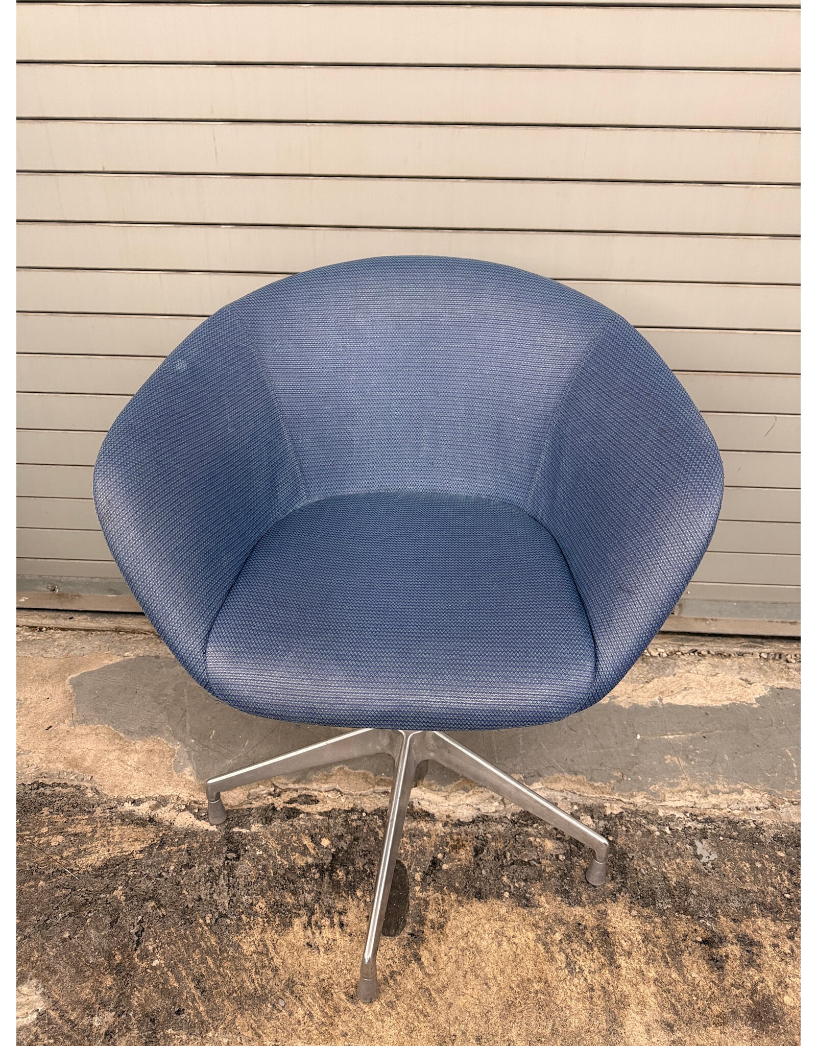 Blue Upholstered Swivel Chair