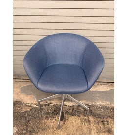 Blue Upholstered Swivel Chair