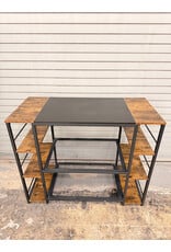 Industrial Wood and Black Metal Frame Shelves