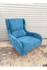 Blue Velvet Swivel Chair