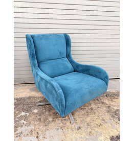 Blue Velvet Swivel Chair