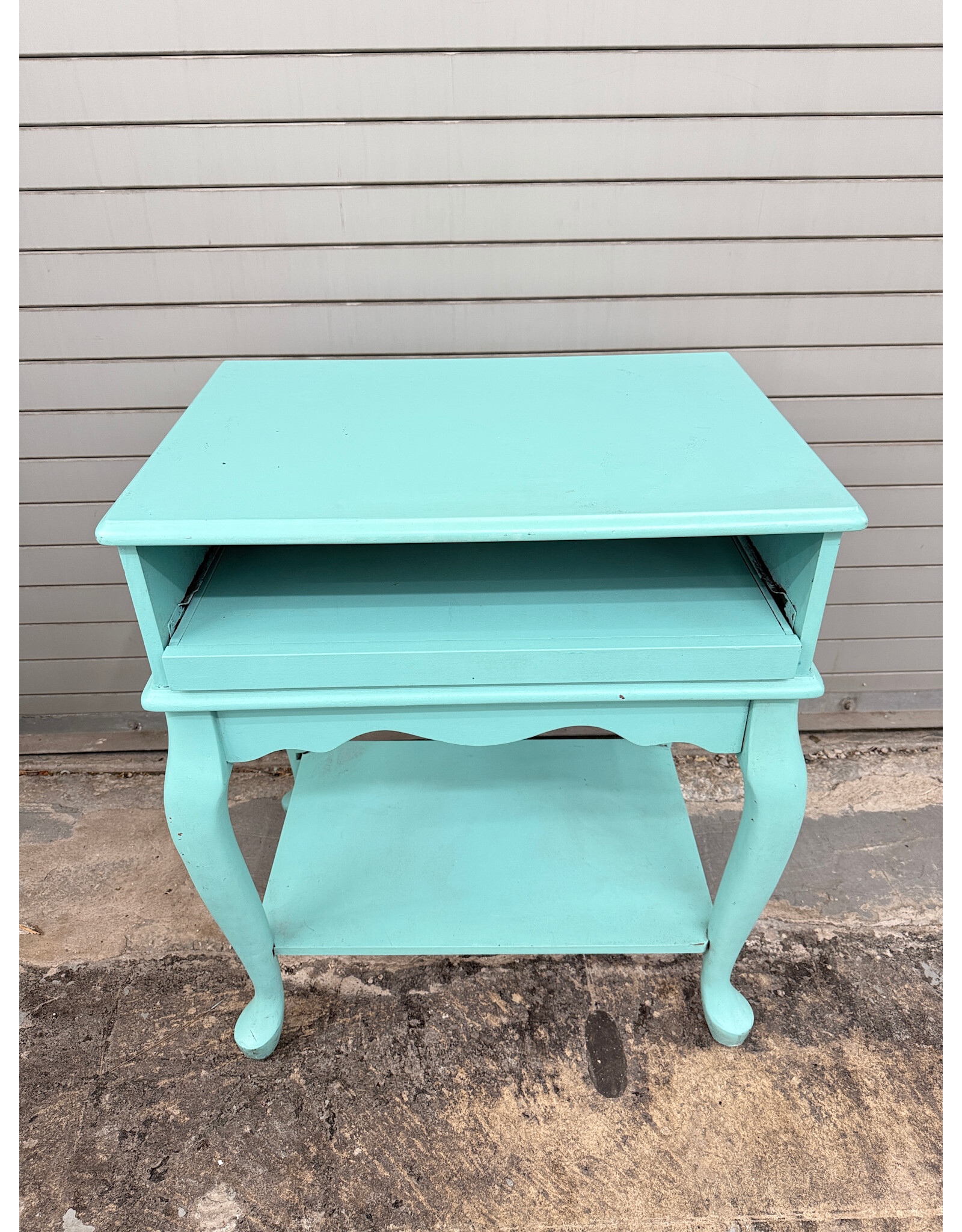 Teal Cottagecore Side Table