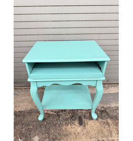 Teal Cottagecore Side Table