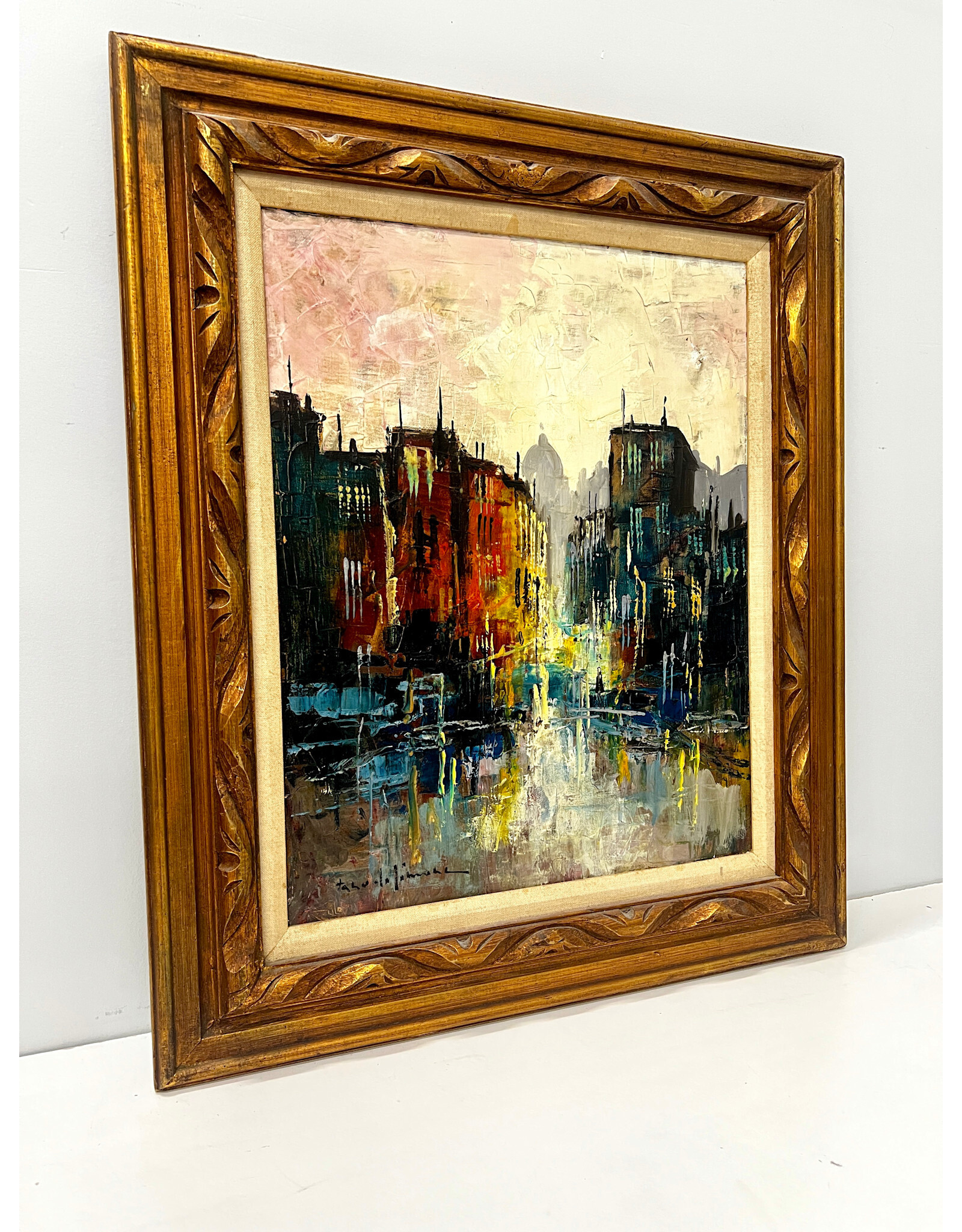 The City After The Rain, framed painting on canvas, sgnd l.r.