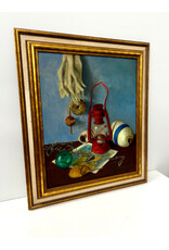 Harbor Days, framed painting on canvas, sgnd Oppenheim 1967