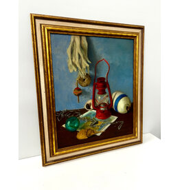 Harbor Days, framed painting on canvas, sgnd Oppenheim 1967
