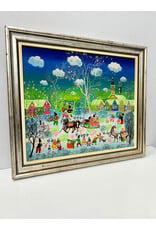 Winter Scene, framed painting on canvas