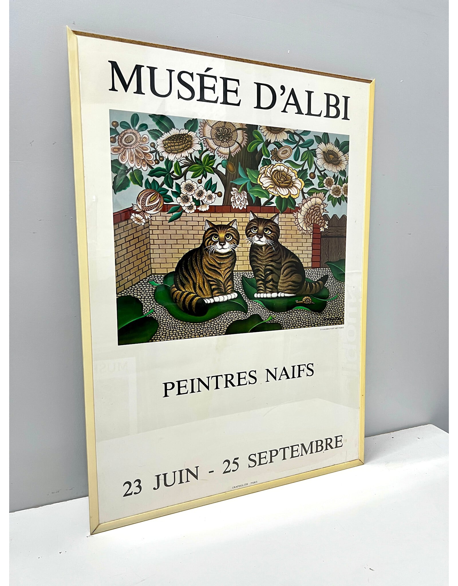 Peintres Naifs at Musee Toulouse-Latrec, Albi France, framed poster--as is
