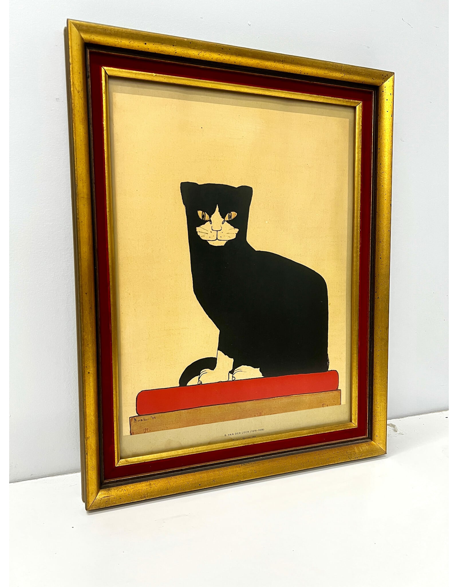 De Kat by Bart Vander Leck, framed vintage print