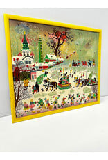 Village in Winter, framed painting on canvas