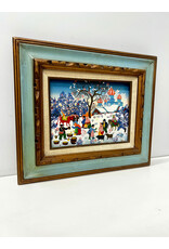 Village Yugoslavia, framed painting on canvas, sgnd Madeline Morrisson