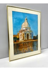 Basilica Santa Maria della Salute, framed watercolor painting, sgnd Klabouch