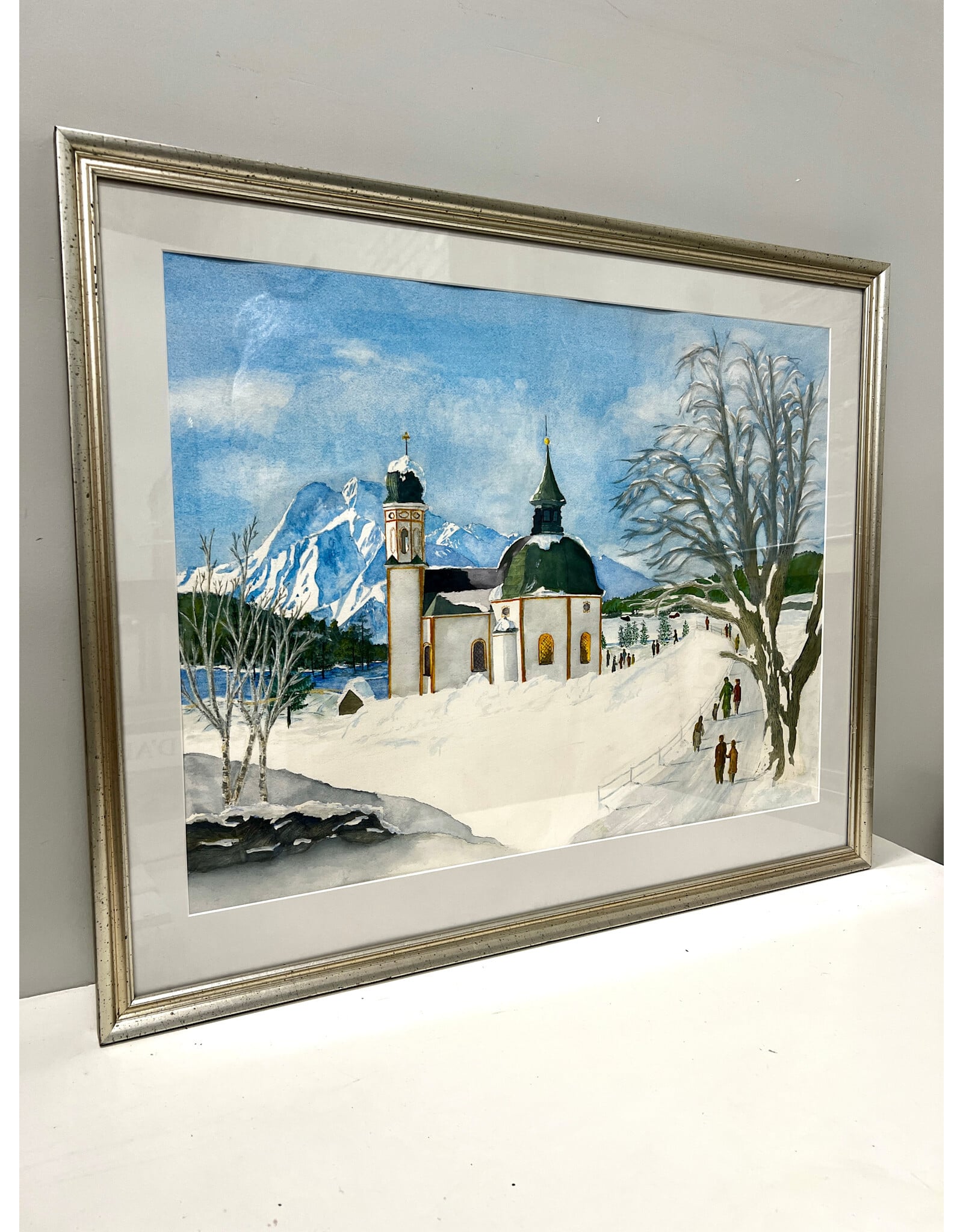 Seekirchl, framed watercolor painting, sgnd Klabouch